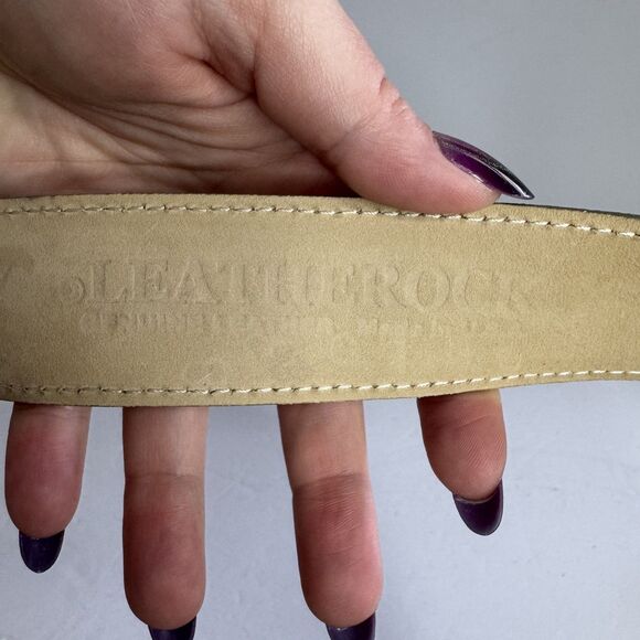 Western Leatherock Cowgirl Tan Belt Rhinestones Bling Crystals Pearl Western L main image 10